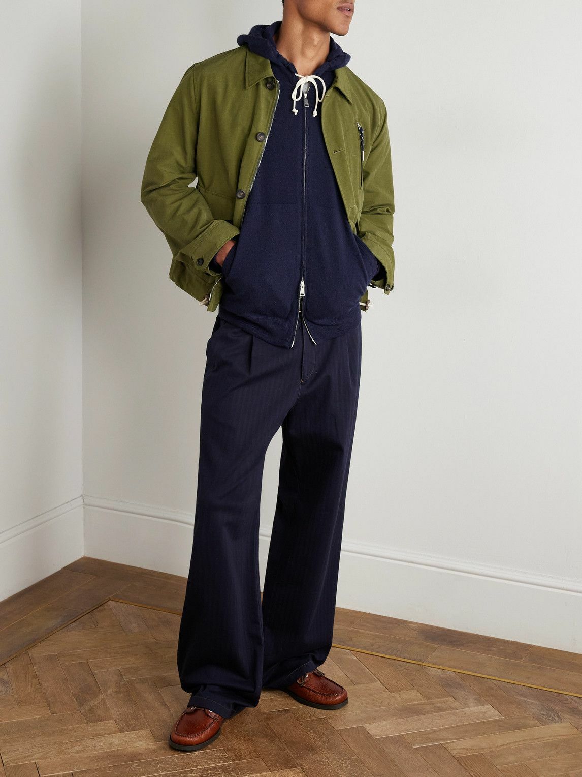 Ghiaia Cashmere - Cashmere Zip-Up Hoodie - Blue