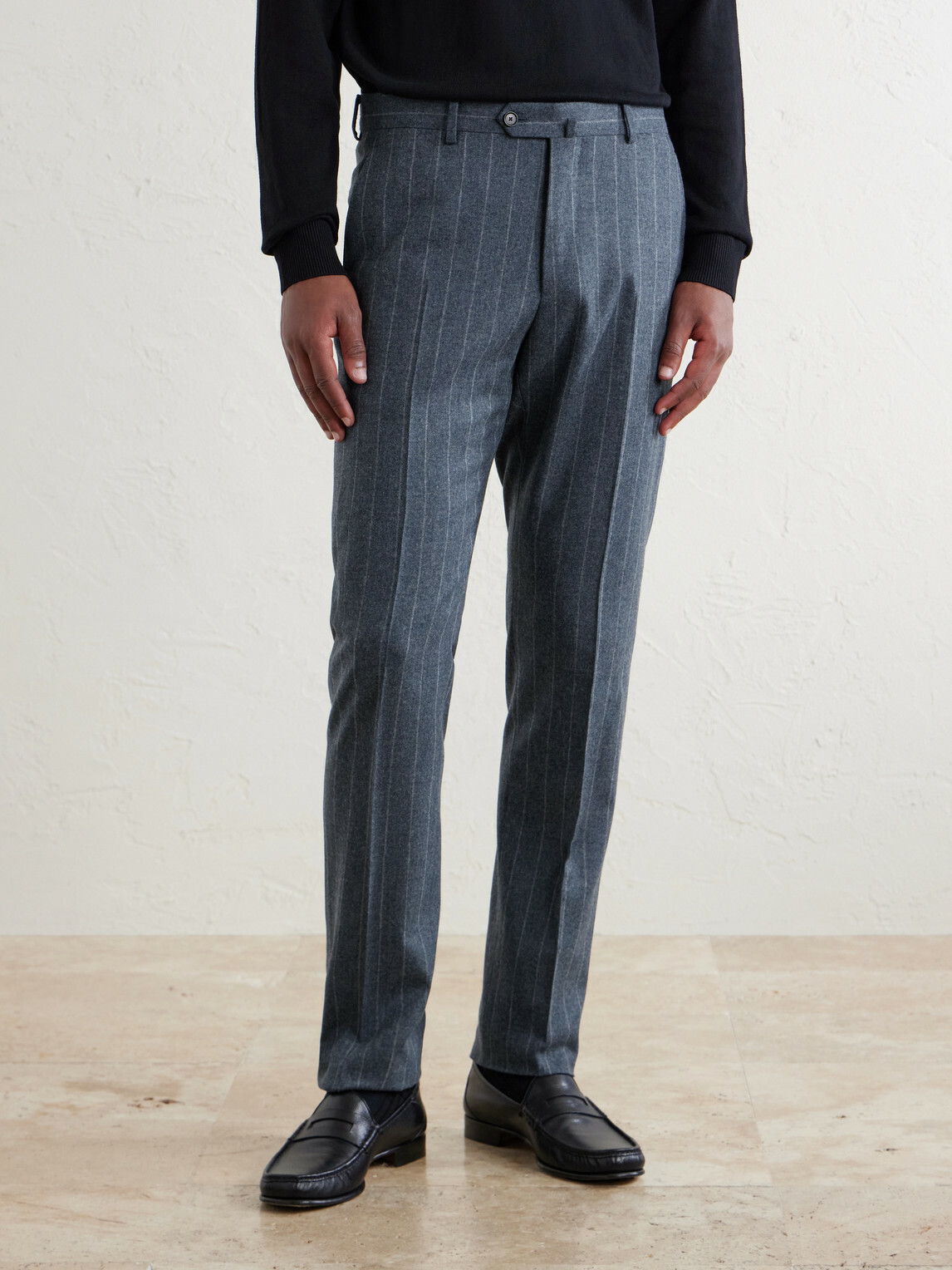Caruso - Pinstripe Wool and Cashmere-Blend Suit Trousers - Blue