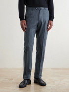 Caruso - Pinstripe Wool and Cashmere-Blend Suit Trousers - Blue