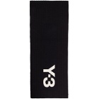 Y-3 Black and Off-White 3-Stripe Scarf