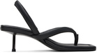 St. Agni Black Thong Heeled Sandals