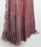 Jenny Packham Easy Breezy sequined caped gown