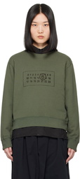 MM6 Maison Margiela Green Printed Sweatshirt