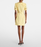 Leo Lin Aurelie belted floral-appliqué minidress