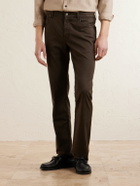 Purdey - Slim-Fit Straight-Leg Cotton-Blend Twill Trousers - Green