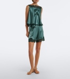 Dôen Valerina lace-trimmed silk satin top