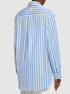 JW ANDERSON - Striped Cotton Poplin Peplum Drape Shirt