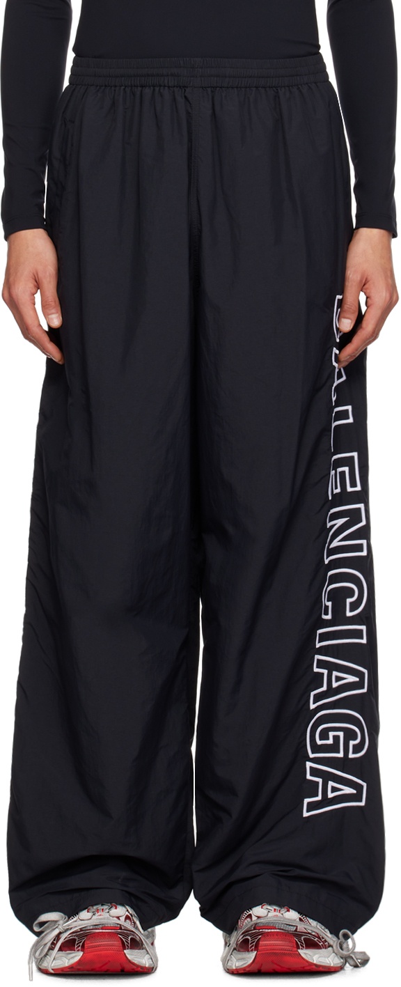 Photo: Balenciaga Black Embroidered Track Pants