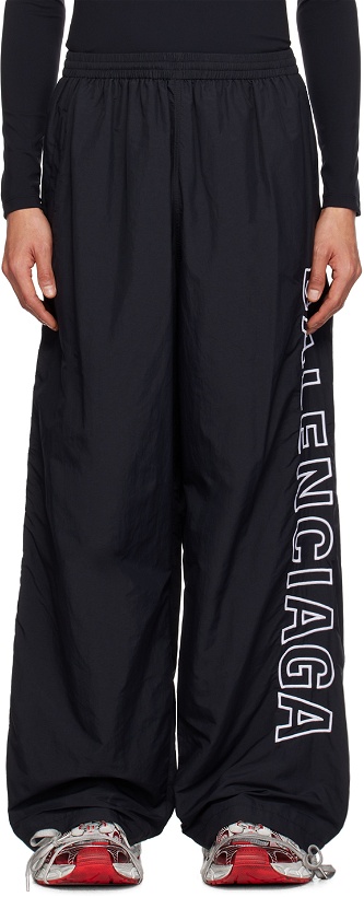 Photo: Balenciaga Black Embroidered Track Pants