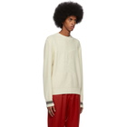 Alexander McQueen Off-White Wool Textured Skull Sweater