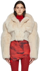 Givenchy Beige Faux-Fur Cropped Blouson Jacket