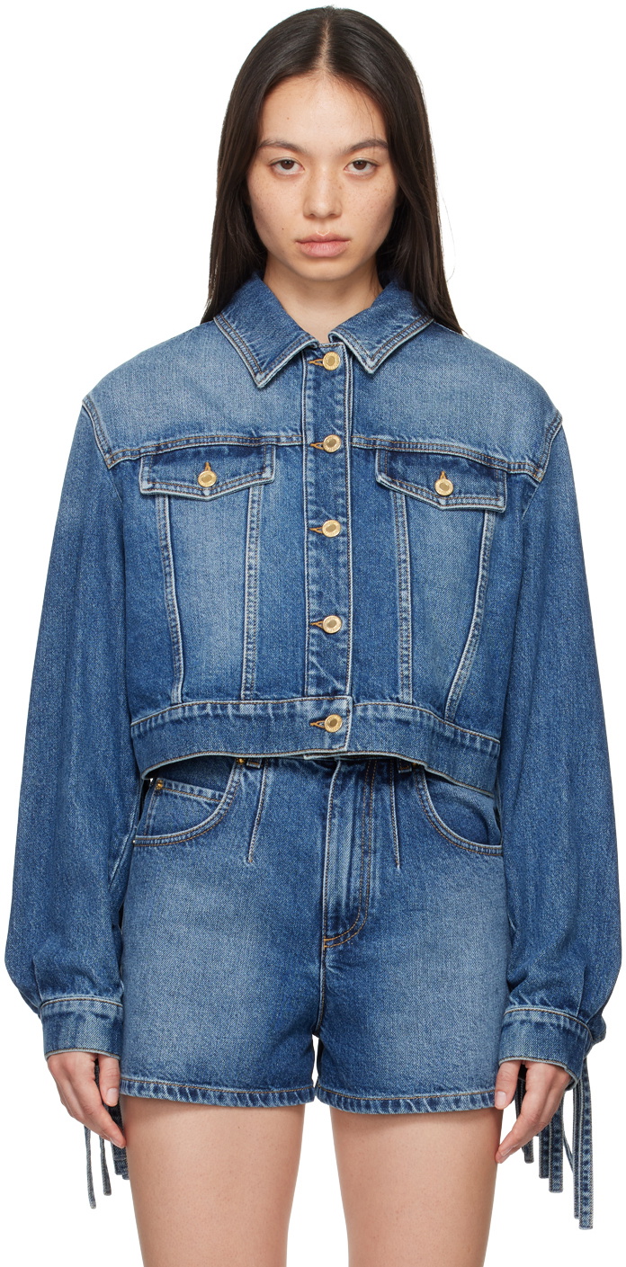 Moschino Blue Fringed Denim jacket Moschino