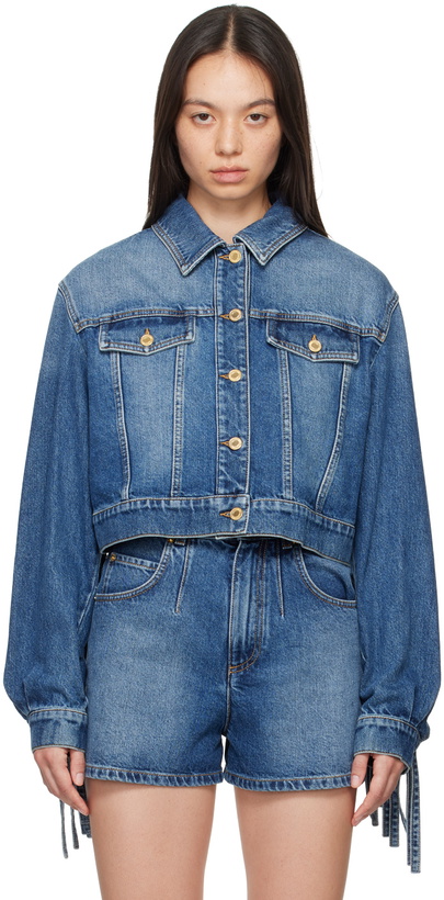 Photo: Moschino Blue Fringed Denim jacket