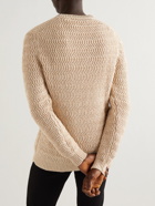 Kiton - Slim-Fit Textured Cotton and Linen-Blend Sweater - Neutrals