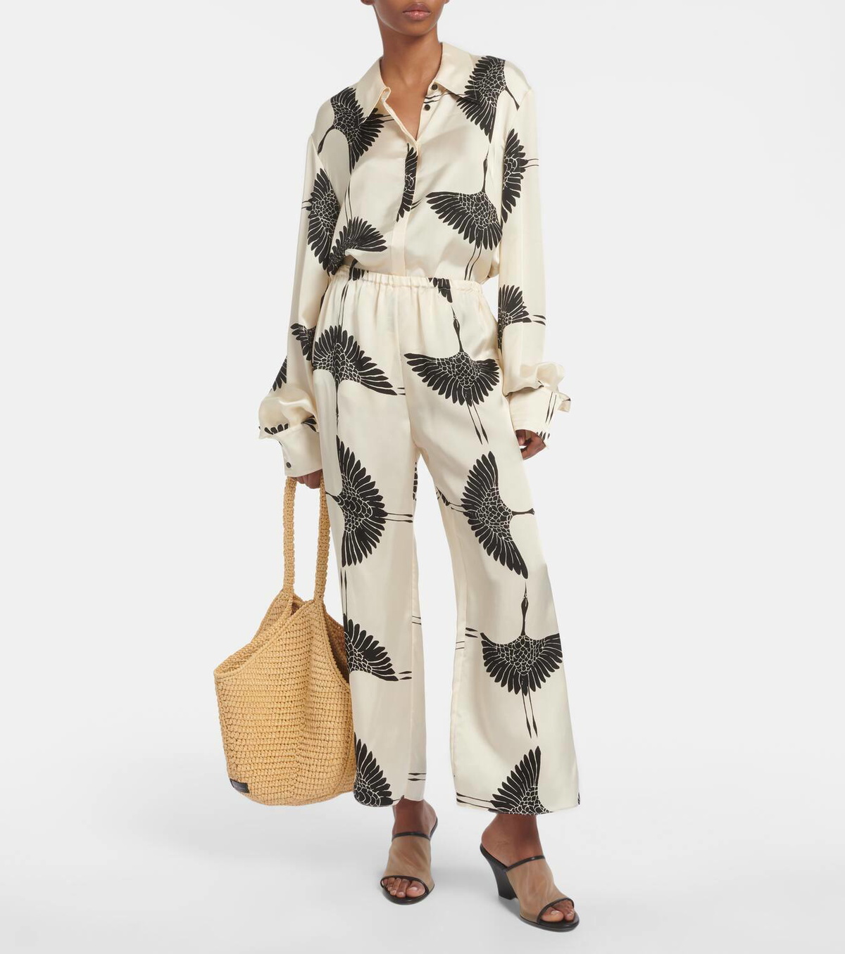 Khaite Mindy printed twill wide-leg pants Khaite