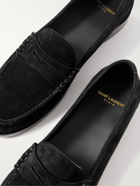 SAINT LAURENT - Suede Penny Loafers - Black - EU 39