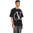 Valentino Black Deconstructed Go Logo T-Shirt