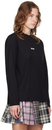 MSGM Black Impact Mini Logo Long Sleeve T-Shirt