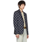 Gucci Blue All Over GG Blazer