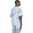 Feng Chen Wang Blue Resist Dyed Short Sleeve Shirt