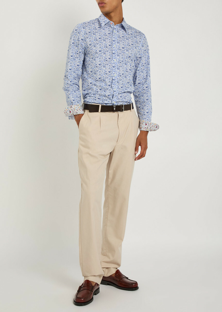 PS Paul Smith Patterned Tailored fit Stretch-cotton Shirt White