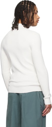 Jil Sander White Long Sleeve Mockneck Sweater