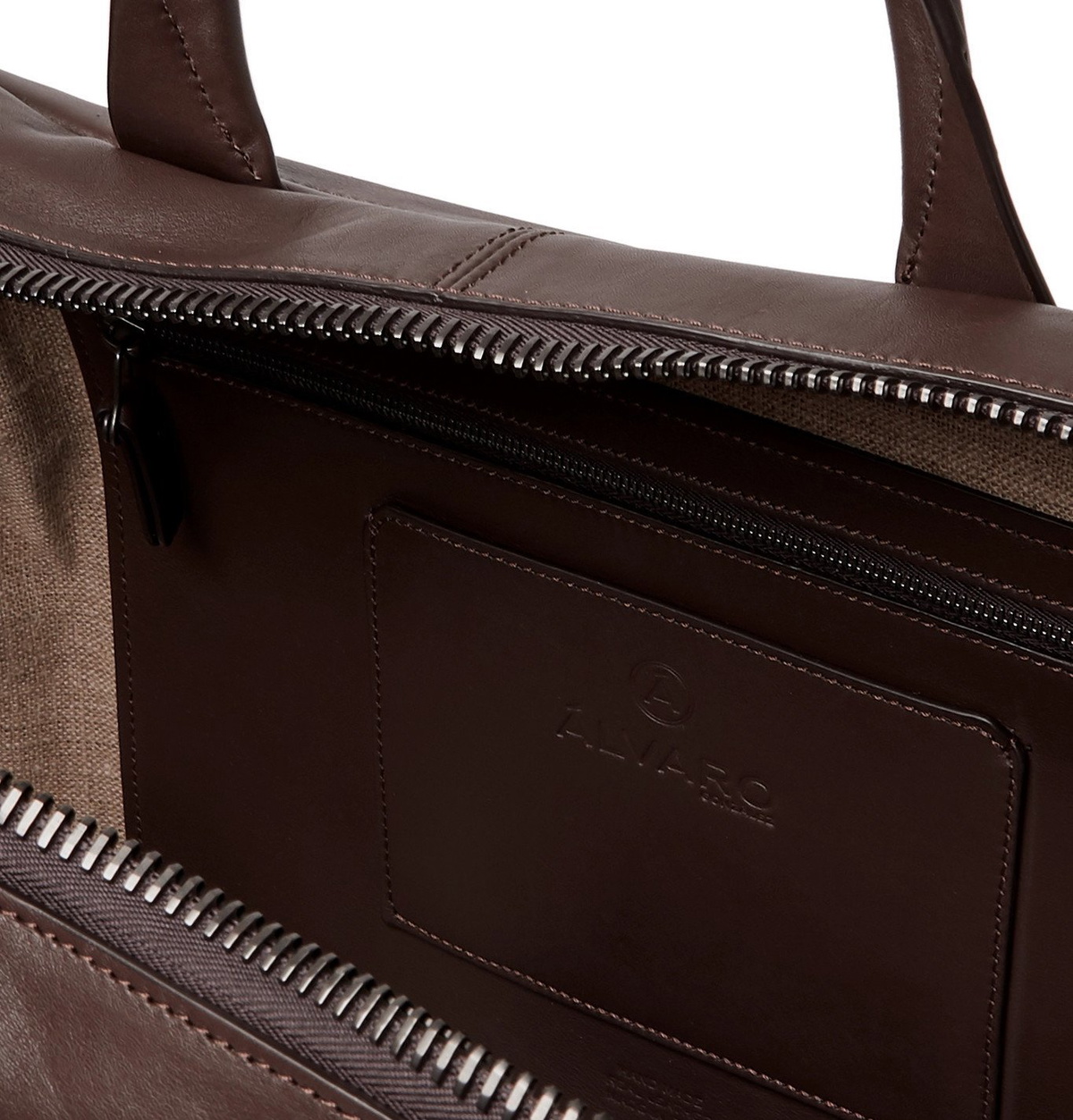 Álvaro - Arturo Leather Briefcase - Brown