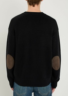Frame Suede Patch Wool-blend Jumper Black
