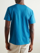 Maison Kitsuné - Logo-Print Cotton-Jersey T-Shirt - Blue