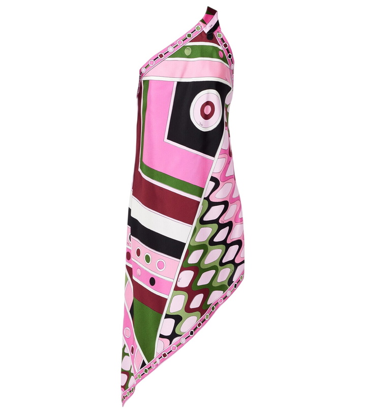 Photo: Pucci Printed asymmetric silk satin minidress