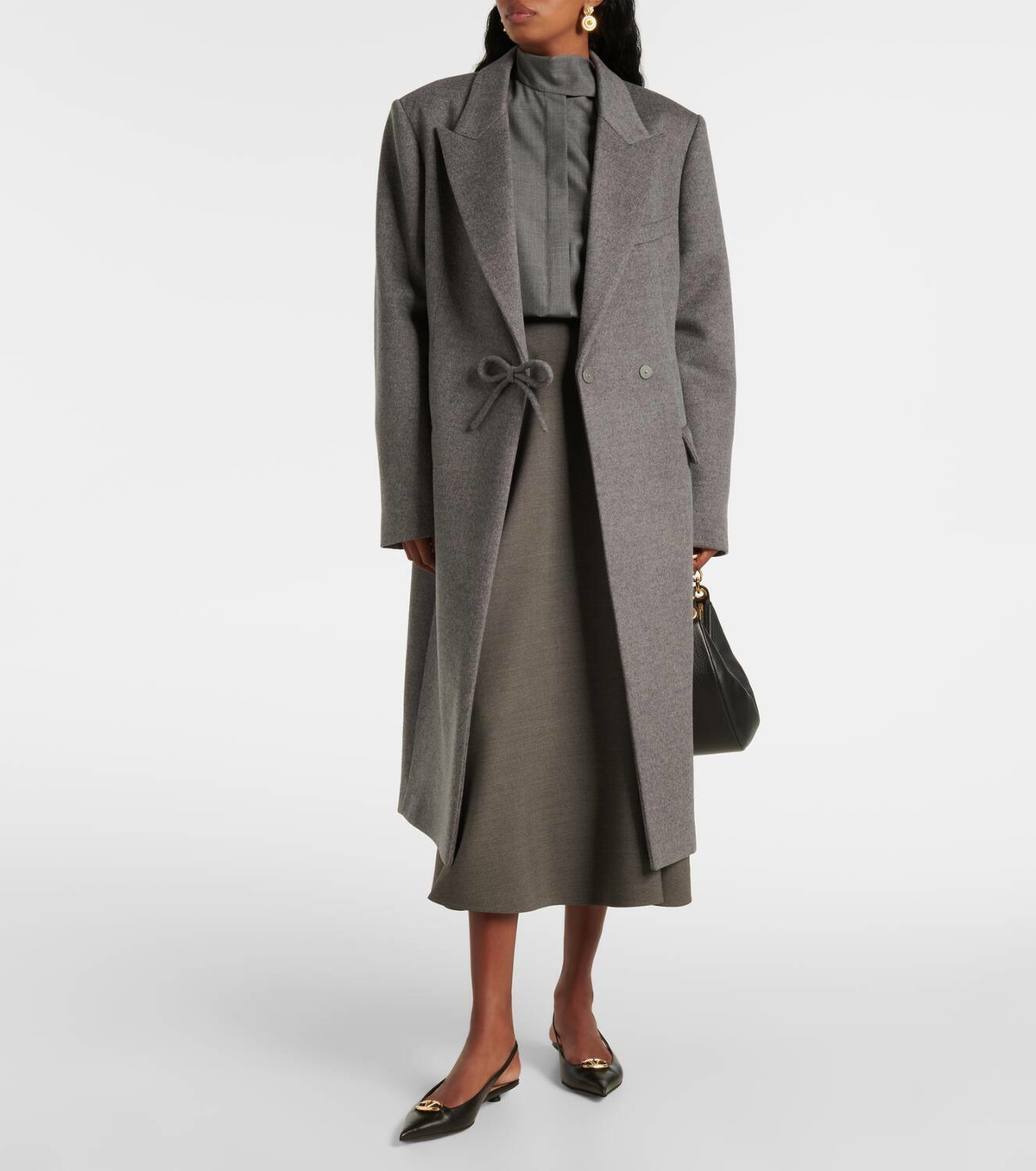 Valentino Bow-detail wool and cashmere coat Valentino
