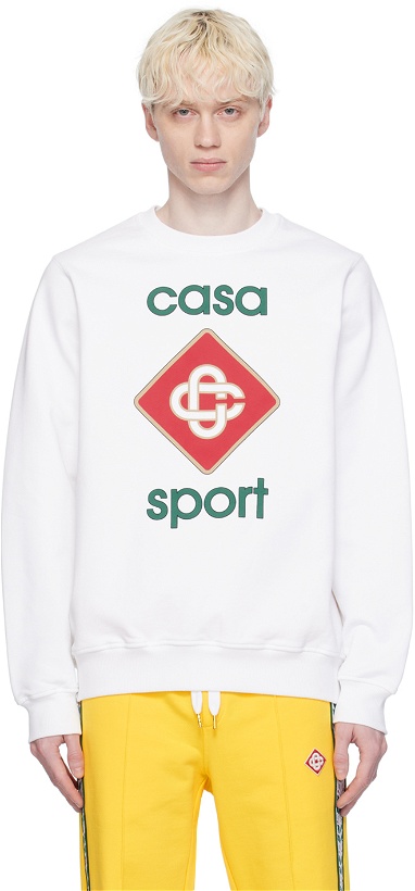 Photo: Casablanca White 'Casa Sport' Icon Sweatshirt
