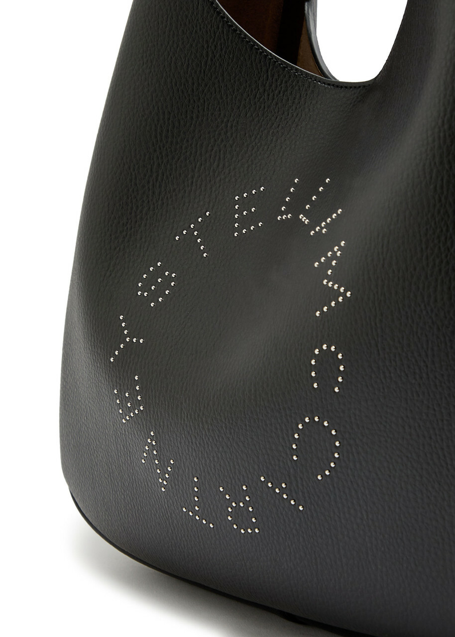 Stella Mccartney Logo Large Faux Leather Shoulder bag - Black - One Size