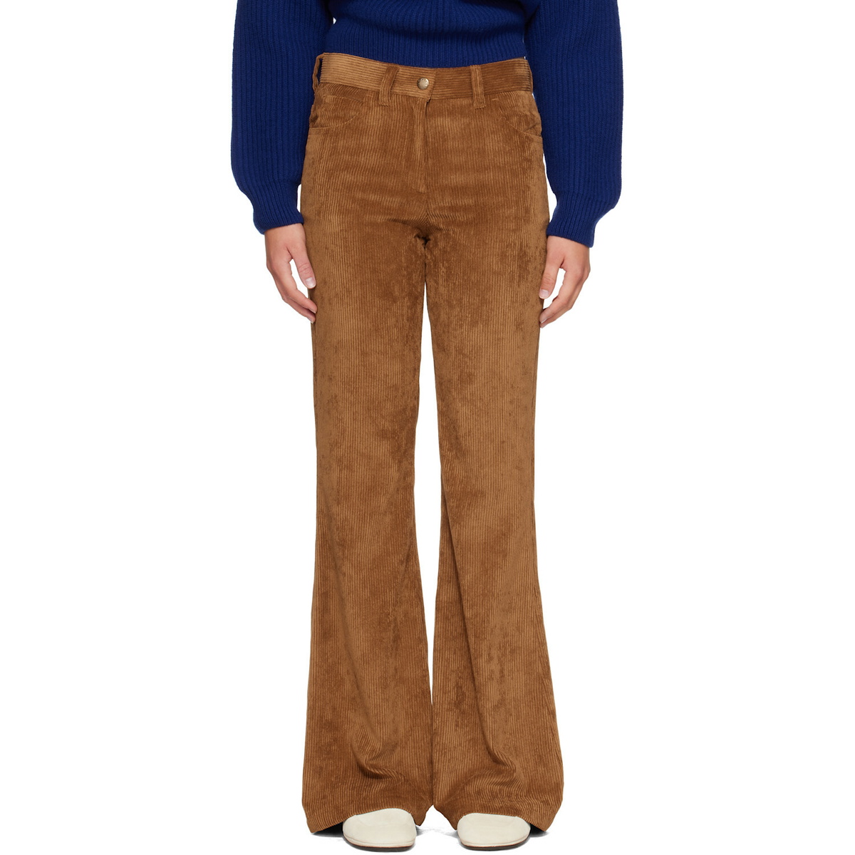Moncler Tan Corduroy Wide Leg Trousers