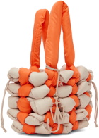 JW Anderson Orange & Beige Medium Knotted Tote