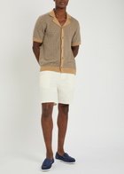 Boss Kane Stretch-cotton Shorts Ecru