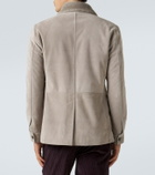 Eleventy Shearling-trimmed suede field jacket
