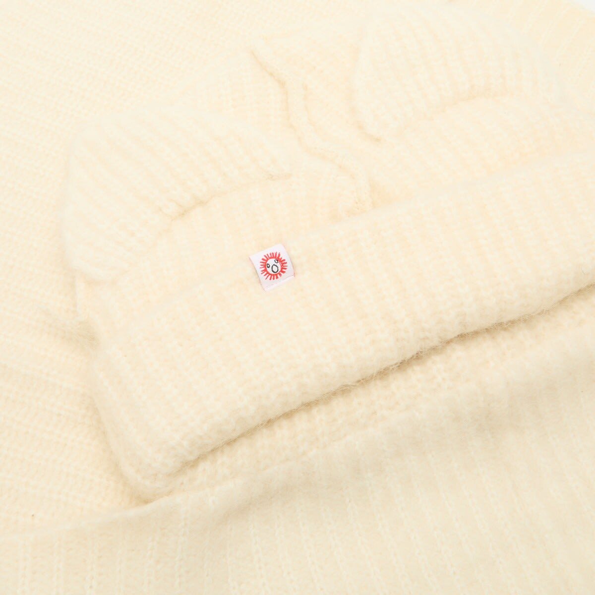 Charles Jeffrey Women's Alpaca Chunky Ears Scarf Beanie in Ecru 