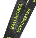 Balenciaga - Logo-Print Creased-Leather Lanyard - Men - Black