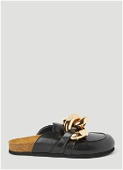 Chain Leather Loafers in Black