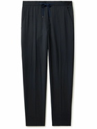 Mr P. - Tapered Wool Drawstring Trousers - Blue