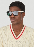Two-Tone Square Sunglasses in Black