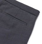 Theory - Curtis Tapered Puppytooth Stretch Wool-Blend Drawstring Trousers - Gray