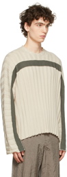 Eckhaus Latta Beige Accordion Sweater