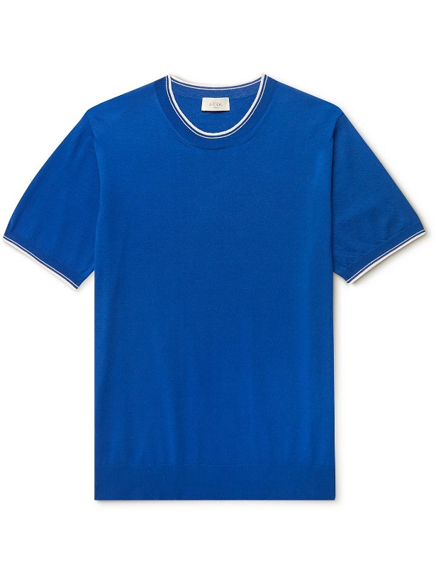 Photo: Altea - Striped Cotton T-Shirt - Blue
