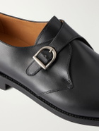 MORJAS - Leather Monk-Strap Shoes - Black