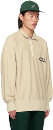 nanamica Beige Half-Zip Sweatshirt