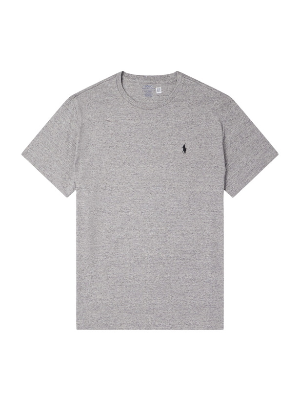 Photo: Polo Ralph Lauren - Logo-Embroidered Cotton-Jersey T-Shirt - Gray
