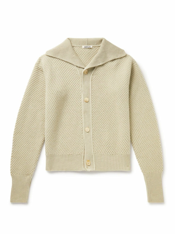 Photo: Auralee - Honeycomb-Knit Baby Cashmere Cardigan - Green