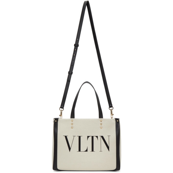 Valentino Tote Bags Sale Outlet Store - Small Vltn Print Canvas